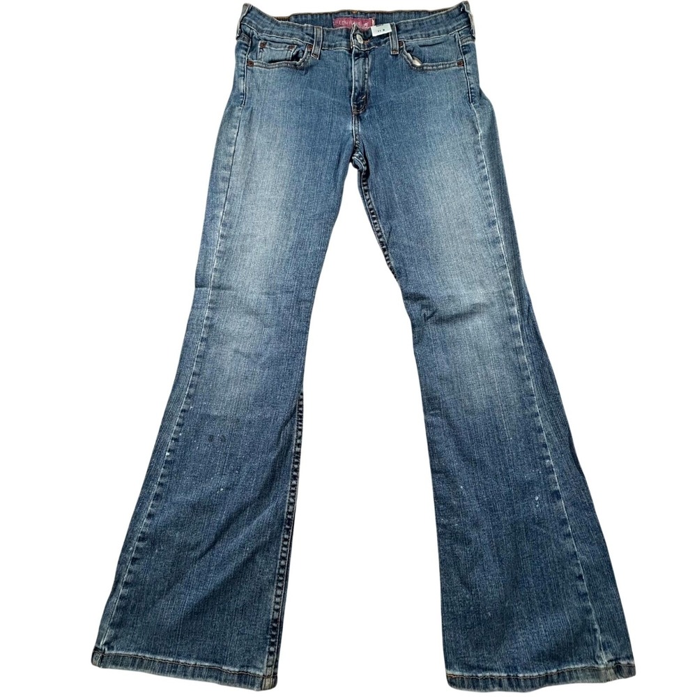 Levi's 519 Low Flare Jeans Womens 11 Medium Blue Denim Cotton Medium Wash Travel